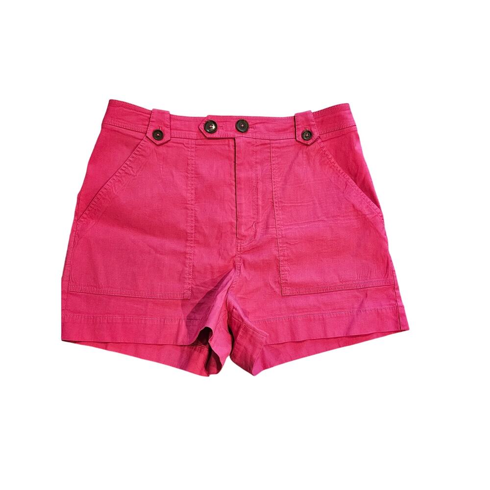 Anthropologie maeve highwasted chino shorts Womens 14 Magenta pink casual preppy